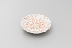 菊型3.5寸皿・有田焼渓山窯の小皿です。